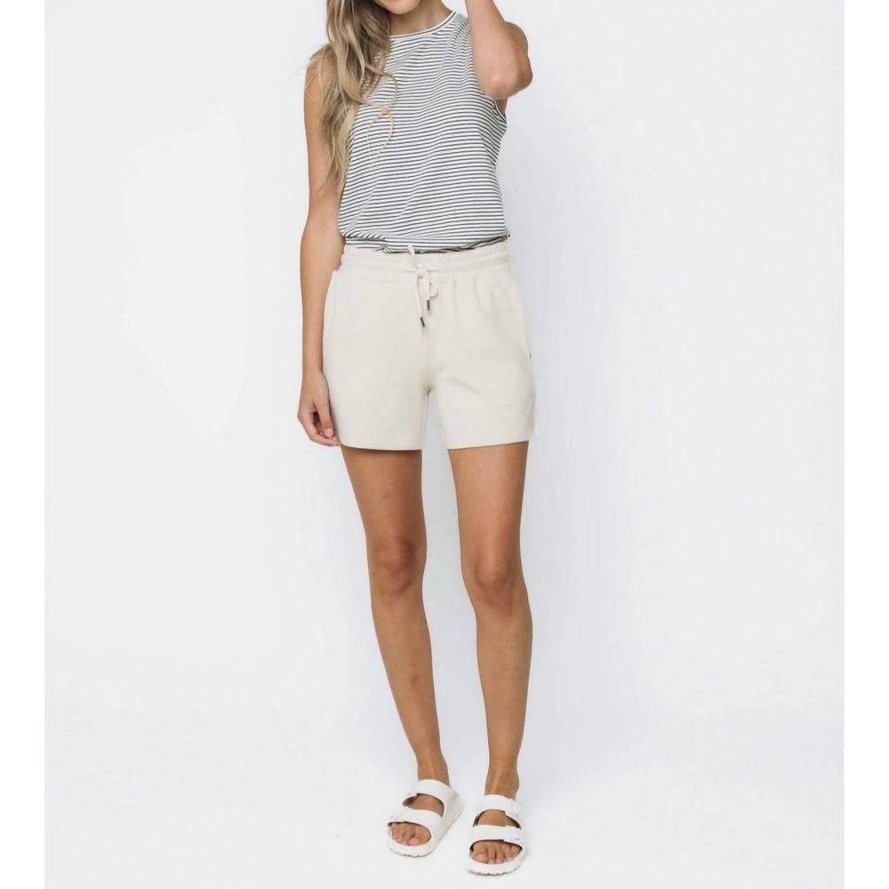 NEW ORB diane luxe fleece shorts in white